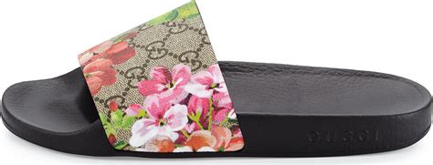 gucci gg blooms supreme slide sandal ebony multi|Gucci gg blooms supreme slide.